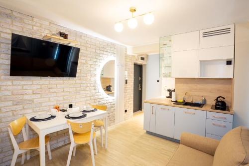 Η κουζίνα ή μικρή κουζίνα στο Apartament Nadmorski