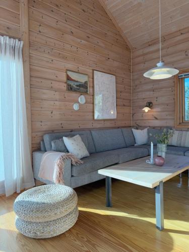 Χώρος καθιστικού στο Fjordview Family Cabin