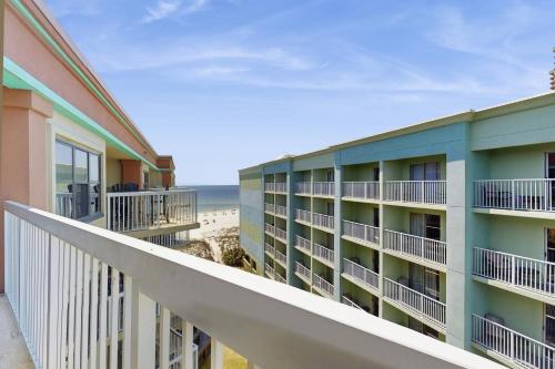 a view of the beach from the balcony of a hotel at Harbour Place 506 in Gulf Shores