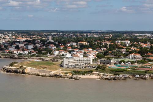 an aerial view of a city next to the water at Thalazur Royan - Hôtel & Spa in Royan