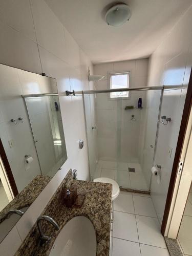 Koupelna v ubytování Lumar Apartamento em praia do morro