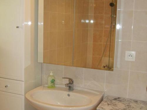 a bathroom with a sink and a shower at Charmante demeure 17e avec piscine privative, grand jardin et patrimoine riche en Touraine Sud. - FR-1-381-368 in Abilly-Sur-Claise