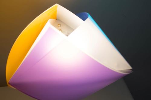 a colorful lamp with a light inside of it at B&B La casa D'amare in Maiori
