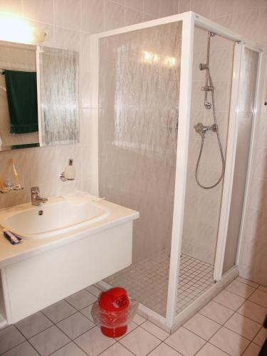 Koupelna v ubytování Gästehaus Leithen