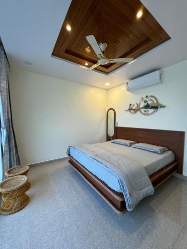 Ένα ή περισσότερα κρεβάτια σε δωμάτιο στο Lakeview Farmstay