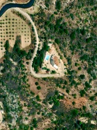 an aerial view of a house and a road at Villa Asteri, views, private, pool heating on request, 30 mins from Paphos in Paphos