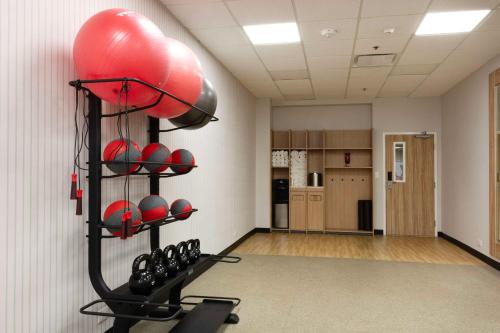 a gym with a rack of basketball balls at Hampton by Hilton Saltillo Zona Aeropuerto in Saltillo