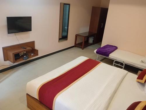TV a/nebo společenská místnost v ubytování Hotel Le Castle