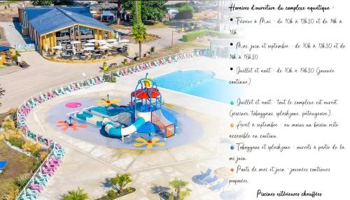 - une carte du parc aquatique du complexe dans l'établissement Mobil Home cosy à Contis Proche plage et nature, à Saint-Julien-en-Born