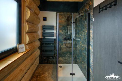 Ένα μπάνιο στο Haus 8 Auszeit im Harz - Haus 8 Blockhaus oben