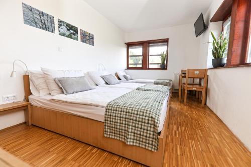 Una cama o camas en una habitación de Hotel Celjska Koca