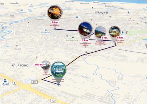a map of dubrovnik with hot air balloons at The City Hatyai D20 in Sathani Khlong Rian