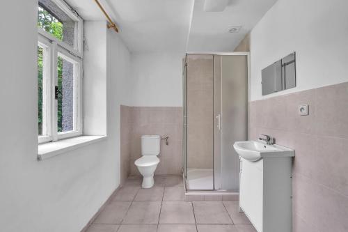 Koupelna v ubytování Apartmán pod Mariánskou horou