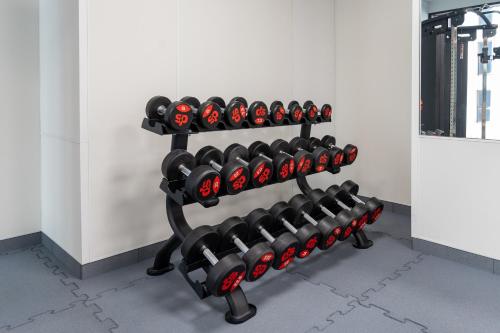 Fitness centrum a/nebo fitness zařízení v ubytování Towarowa Towers Residences