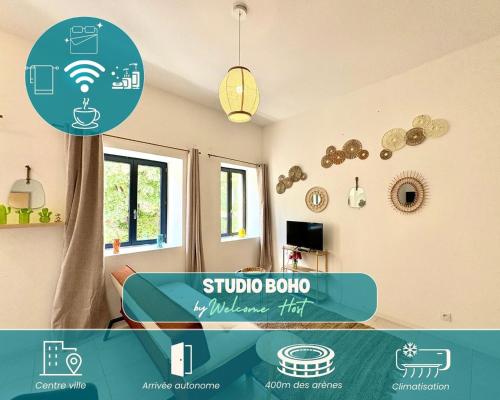 Studio Boho, 4 personnes Nîmes, Lit 160 + CLIM