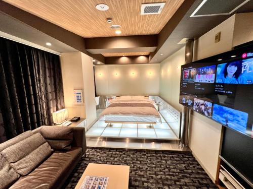 TV a/nebo společenská místnost v ubytování Hotel Aligator -Adult Only-