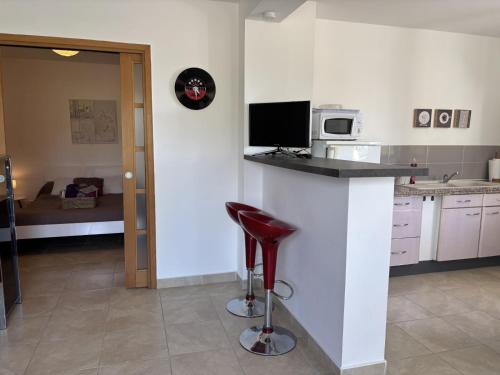 Η κουζίνα ή μικρή κουζίνα στο Appartement Romana PUISSALICON 34