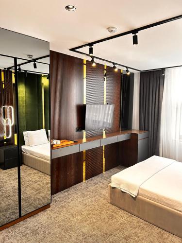 Katil atau katil-katil dalam bilik di Zeytin Hotel