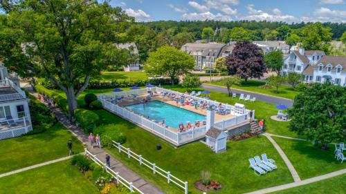 an overhead view of a pool in a park at The Sparhawk Oceanfront Resort in Ogunquit