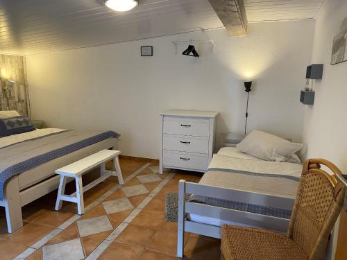 Postel nebo postele na pokoji v ubytování dat Huus ant Möhln 2
