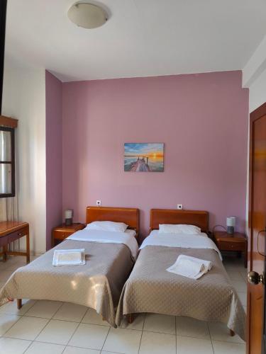Cama o camas de una habitación en Sail inn Kalymnos
