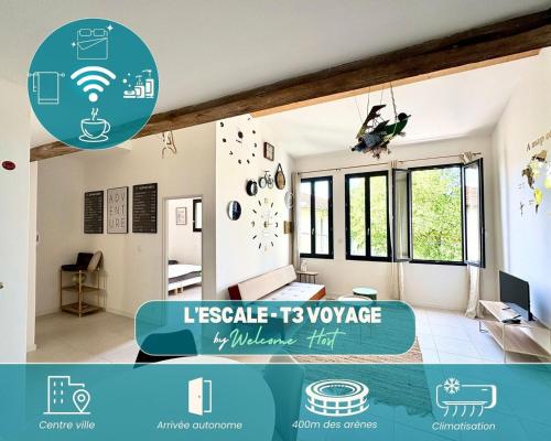 L'Escale, T3 CLIM – 6 pers, Nîmes hyper-centre