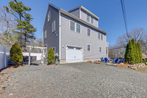 a gray house with a white garage at Steps to Short Sand Beach Retreat with Game Room! in York