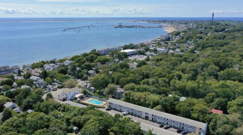 an aerial view of the shoreline of a resort at Cape Colony Inn in Provincetown