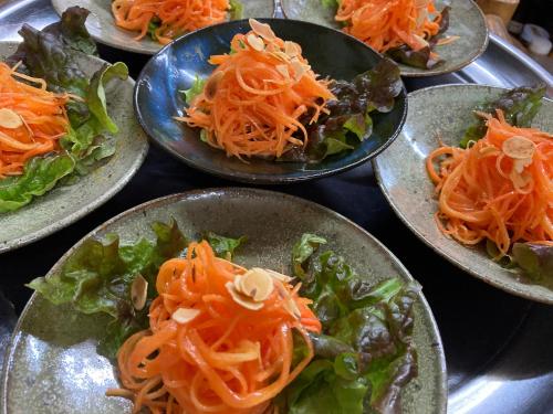 a group of plates of food on a table at Lodge Jotenki in Kiso
