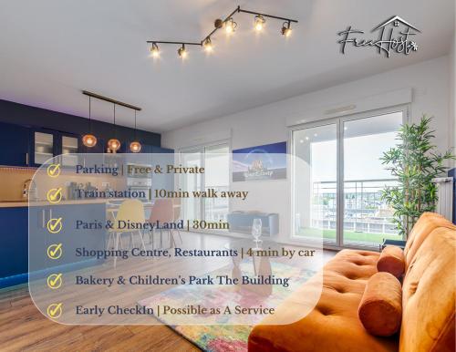 Chic & Cosy - Private Parking - Between Paris & DisneyLand - 5min TrainStation, Big Mall
