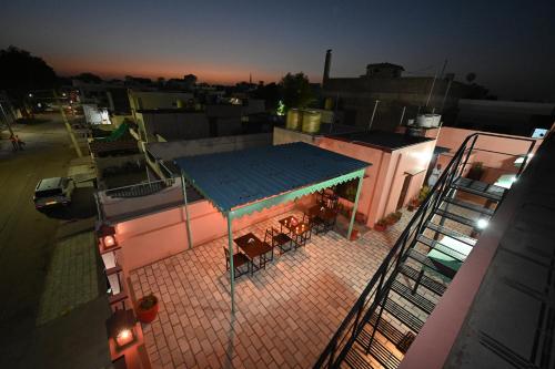 an overhead view of a building with a tent on the roof at Ardas Villa Bikaner - Heritage Luxury Boutique Stay in Bikaner