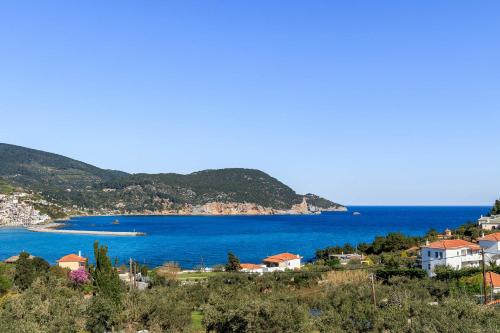a view of a town and a body of water at Marani Home & Villas in Skopelos Town