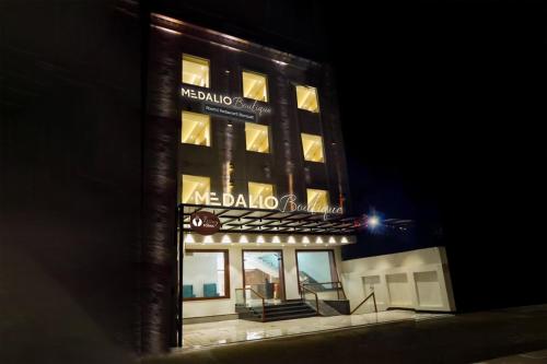 a building with a sign on the side of it at Medalio Boutique Chandigarh Zirakpur in Zirakpur