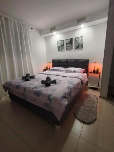 a bedroom with a large bed in a room at Studio Jovana Stan na dan Kikinda in Kikinda