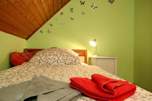 En eller flere senge i et værelse på Ferienwohnung Greetje