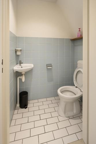 a bathroom with a toilet and a sink at Reza Almere in Almere