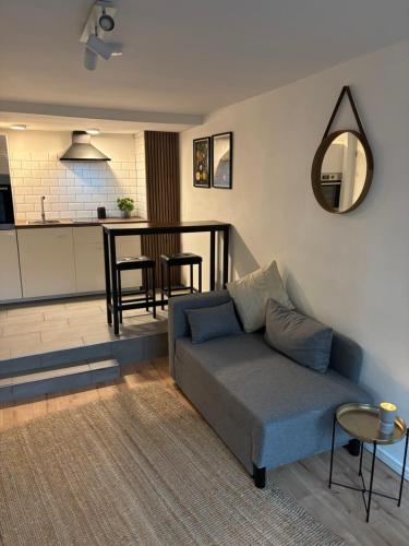 Ruang duduk di RIVERSIDE Cozy Apartment an der Weschnitz