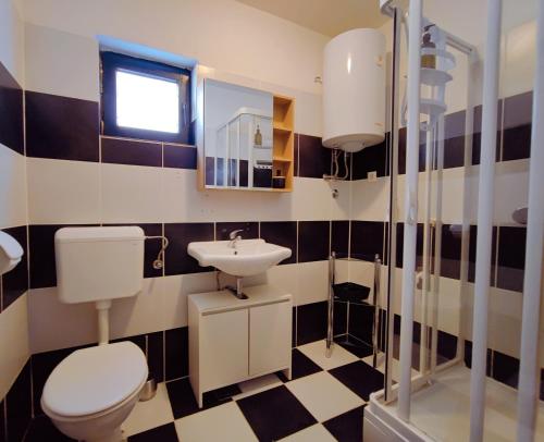 łazienka z toaletą i umywalką w obiekcie Ivana Rooms w Puli