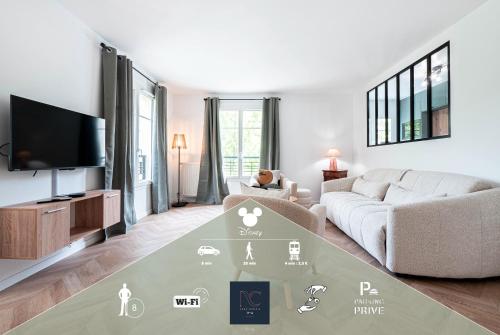 Disneyland-Cosy, 8 pers, Parking, Wifi