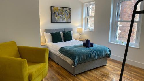 Ένα ή περισσότερα κρεβάτια σε δωμάτιο στο De Parys Serviced Flat in Bedford 4