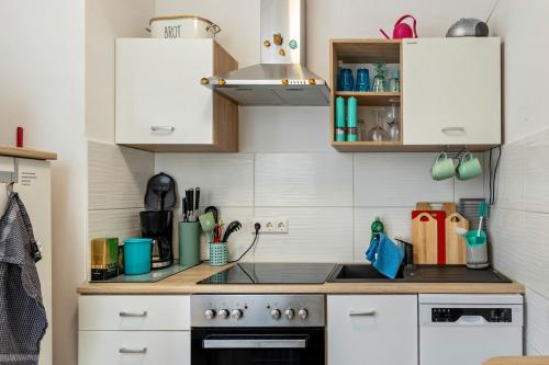 Kuchyň nebo kuchyňský kout v ubytování Ferienhaus Salzwedel