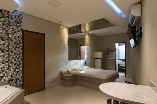 Et badeværelse på Drops Motel Goiânia