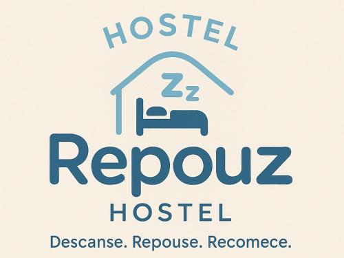 a sign that reads hospital rehospitalresourced reassuranceuranceuranceuranceurance at Hostel Repou-Z in Goiânia