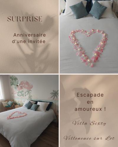Katil atau katil-katil dalam bilik di Appartement vue Lot dans Bastide