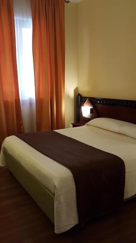 a bedroom with a large bed and a window at Hotel Motel Flower in Novi Ligure