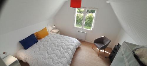 Posteľ alebo postele v izbe v ubytovaní Détente entre Havre et Plage