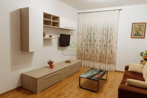 a living room with a couch and a coffee table at Green House Alba Iulia in Alba Iulia