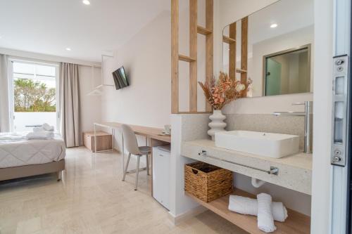 Postel nebo postele na pokoji v ubytování Zante Apts