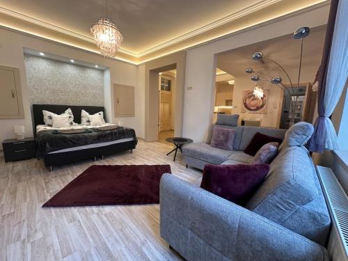 Χώρος καθιστικού στο Király Apartman