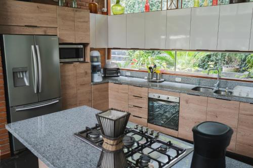 Dapur atau dapur kecil di Casa Shanti
